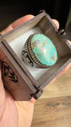 Originele turquoise ring uit Perzie, Nieuw, Ophalen of Verzenden, Zilver, Dame of Heer