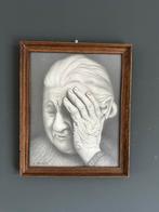 Kunstwerk, houtkool of potlood. Oude dame., Ophalen of Verzenden