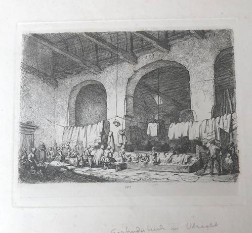 Geertekerk Utrecht watersnoodramp 1855, Antiek en Kunst, Kunst | Etsen en Gravures, Ophalen of Verzenden