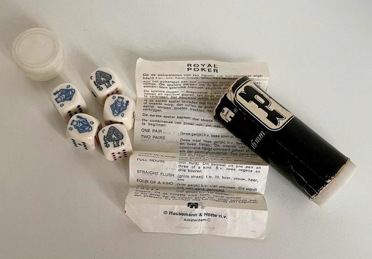 Vintage 60/70’s Jumbo, Royal Poker dobbelstenen set, Verzamelen, Speelgoed, Gebruikt, Ophalen of Verzenden
