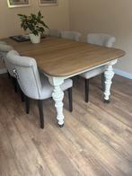 Eetkamertafel met 6 stoelen, Huis en Inrichting, Gebruikt, 200 cm of meer, Landelijk, Vijf personen of meer