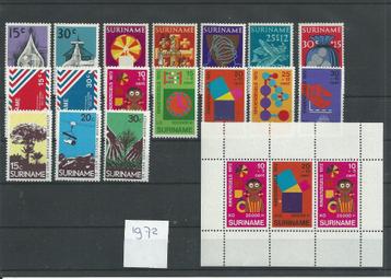 Suriname 1972, complete jaargang, Postfris. beschikbaar voor biedingen