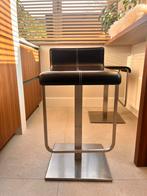 2 Design barkrukken Pedrali leer chroom - BLACKFRIDAY, Huis en Inrichting, Barkrukken, Ophalen, Draaibaar, 60 tot 90 cm, Leer