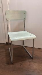 Vintage stoel hout metalen frame mint groen, Huis en Inrichting, Stoelen, Ophalen, Gebruikt, Overige kleuren, Eén