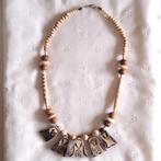 Vintage etnische ketting van bot/been, Overige materialen, Verzenden, Wit, Zo goed als nieuw