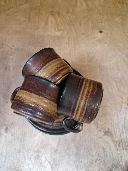 Jaren 70 koffieservies kop en schotel 3x, Antiek en Kunst, Antiek | Servies los, Ophalen