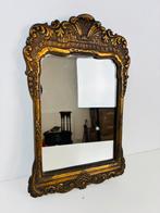 Antieke vergulde rococo wandspiegel, Ophalen of Verzenden, Rechthoekig, Minder dan 50 cm