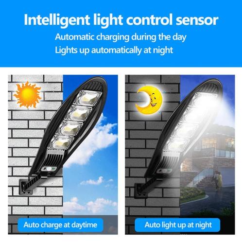 solar buitenlamp met 168 leds en een 10000mah accu vanaf €45, Tuin en Terras, Buitenverlichting, Nieuw, Wandlamp, Kunststof, Minder dan 50 watt