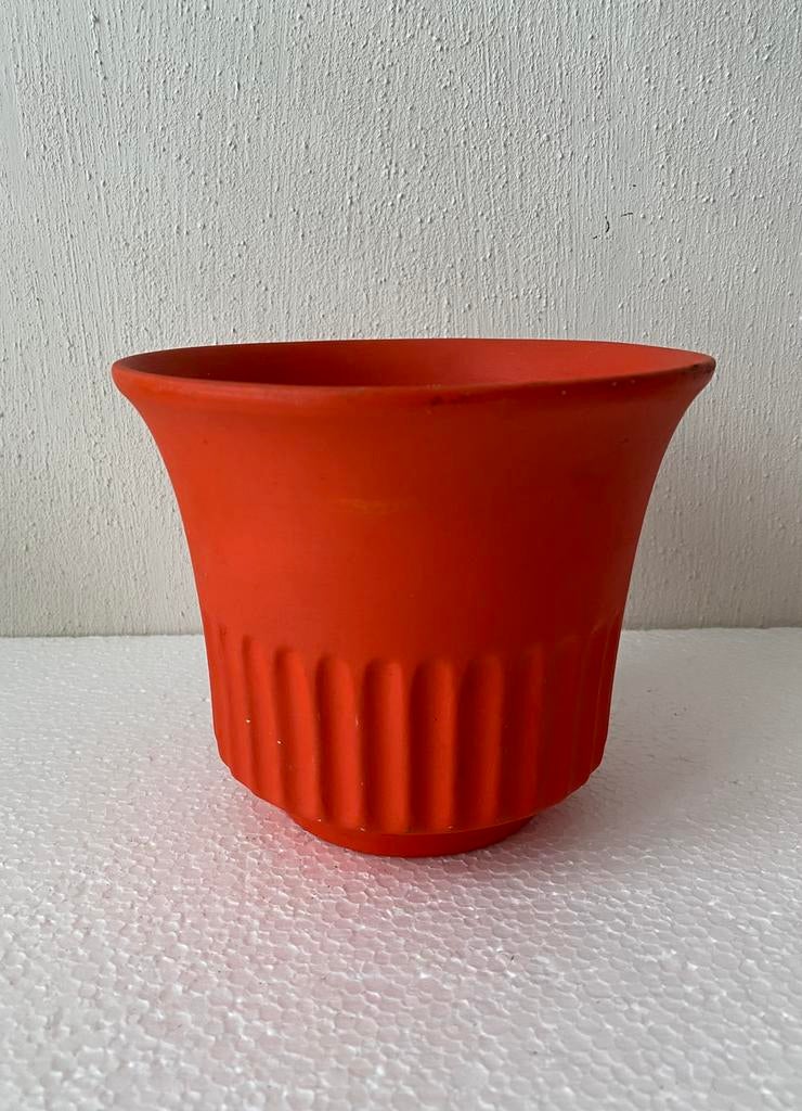 Modica Gouda oranje Keramobile en bloempot , jaren 60, Gebruikt, Rond, Binnen, Ophalen of Verzenden
