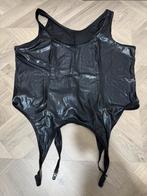 imitatieleer korset/bustier met jarretelbandjes mt 50/52, Verzenden, Zwart, Body of Korset