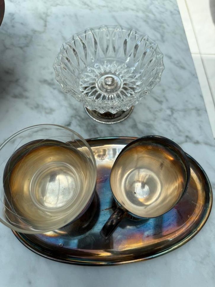 Verzilverd thee setje, Antiek en Kunst, Antiek | Goud en Zilver, Zilver, Ophalen of Verzenden