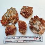 TOP 5x Vanadeniet kristallen op Bariet Mibladen Marokko #3, Ophalen of Verzenden, Mineraal