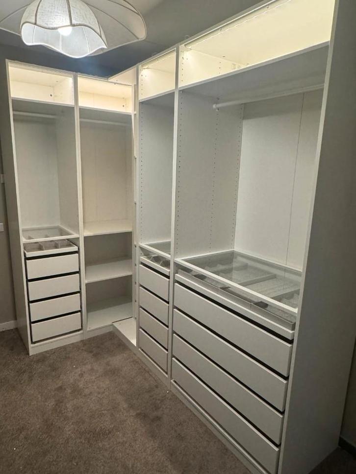 IKEA PAX hoek kledingkast (135+260)x58x236cm, Bezorg/montage, Huis en Inrichting, Kasten | Kledingkasten, Gebruikt, 200 cm of meer