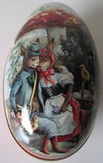 metalen Paasei met afbeelding van hazen - blik, Verzamelen, Blikken, Ophalen of Verzenden, Zo goed als nieuw, Overige, Overige merken