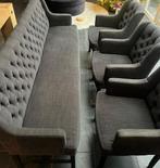 3 eetkamer stoelen en een bank, Huis en Inrichting, Stoelen, Ophalen, Gebruikt, Grijs, Vijf, Zes of meer stoelen