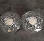 2x Bohemia loodkristallen theelicht kandelaars, Antiek en Kunst, Antiek | Glas en Kristal, Ophalen of Verzenden