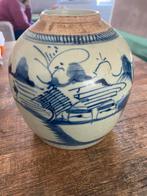 Antieke Gemberpot met Blauwe Decoratie, Ophalen of Verzenden