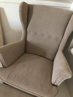 STRANDMON Fauteuil en voetenbank, Kelinge beige, Huis en Inrichting, Ophalen, Zo goed als nieuw, 75 tot 100 cm, 50 tot 75 cm
