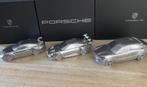 3 x Porsche  chroom aluminium paperweight, Hobby en Vrije tijd, Modelauto's | 1:43, Ophalen of Verzenden, Nieuw, Auto, Overige merken