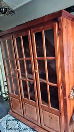 Grote Grenen Kast met Glasdeuren, Ophalen, 150 tot 200 cm, Grenenhout, Landelijk