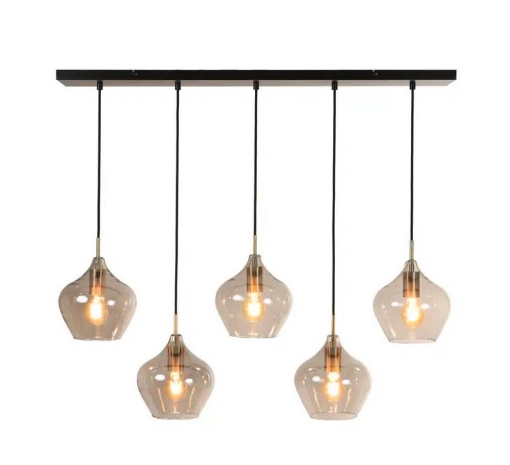 Light & Living Hanglamp RAKEL 5L - Antiek Brons/Smoke, Huis en Inrichting, Lampen | Hanglampen, Zo goed als nieuw, 75 cm of meer
