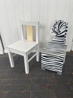 2 kinderstoeltjes hout zebraprint heeft opbergvak, Ophalen, Zo goed als nieuw, Overige typen