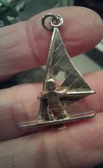 Echt Zilveren Hanger - Surfer, Ophalen of Verzenden, Zo goed als nieuw, Zilver, Zilver