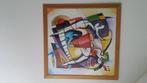 Kleurig modern vierkant schilderij. ( 78 bij 78 cm ), Ophalen, Zo goed als nieuw, Schilderij, 75 tot 100 cm