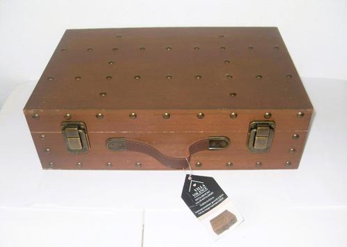 Decoratief Koffer / Opbergkoffer / Houten koffertje - NIEUW, Huis en Inrichting, Woonaccessoires | Kisten, Nieuw, Minder dan 50 cm