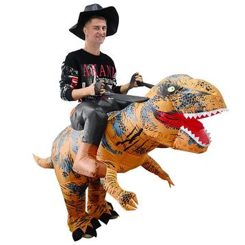 NIEUW - opblaasbaar feestpak “Rijden op Dino (T-Rex) beschikbaar voor biedingen