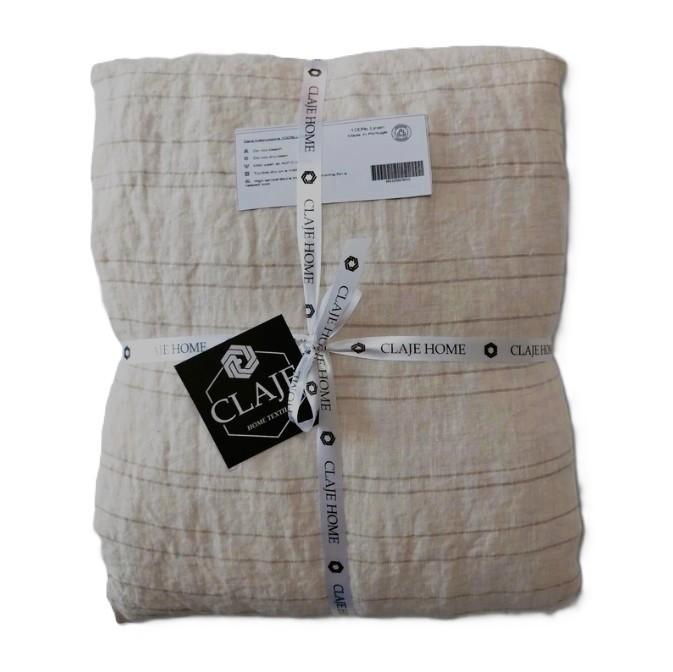 100% linnen dekbedovertrek 240x220 met slopen Lichtbeige, Huis en Inrichting, Slaapkamer | Beddengoed, Nieuw, Dekbedovertrek, Tweepersoons