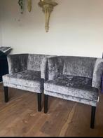 Erik kuster stijl fauteuil stoelen met grijze slangenprint, Ophalen, Gebruikt, Minder dan 75 cm, Erik kuster