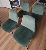 4 groene velvet stoelen - Gigameubel, Ophalen, Zo goed als nieuw, Overige kleuren, Vier