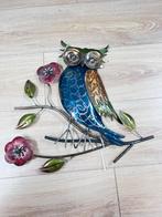 Metalen Uil Wanddecoratie - 41x45cm, Tuin en Terras, Dierenbeeld, ., Ophalen of Verzenden, Zo goed als nieuw