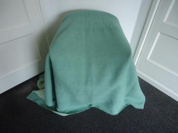 Grote retro vintage wollen deken groen 205x195 cm beschikbaar voor biedingen