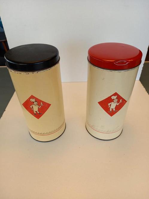 2 originele bolletje beschuit blikken., Verzamelen, Blikken, Gebruikt, Beschuit, Bolletje, Ophalen of Verzenden