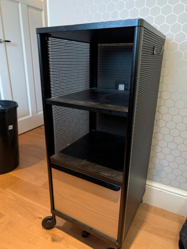 Ikea Bekant archiefkast - Zwart Metaal, Huis en Inrichting, Bureaus, Gebruikt, Met wielen, Ophalen