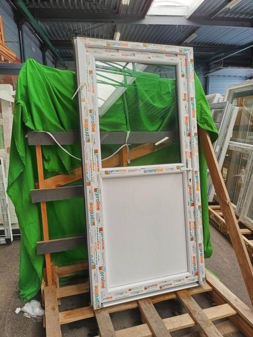 Kunststof Buitendeur 1/2glas  b102 x h206 cm -2299-, Doe-het-zelf en Verbouw, Deuren en Horren, Gebruikt, Buitendeur, 200 tot 215 cm