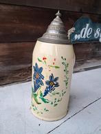 Antieke Bierpul met Tinnen Deksel, Antiek en Kunst, Antiek | Keramiek en Aardewerk, Ophalen of Verzenden