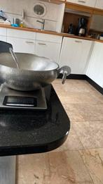 Noors tinnen schaal met bijpassende lepel., Antiek en Kunst, Ophalen of Verzenden