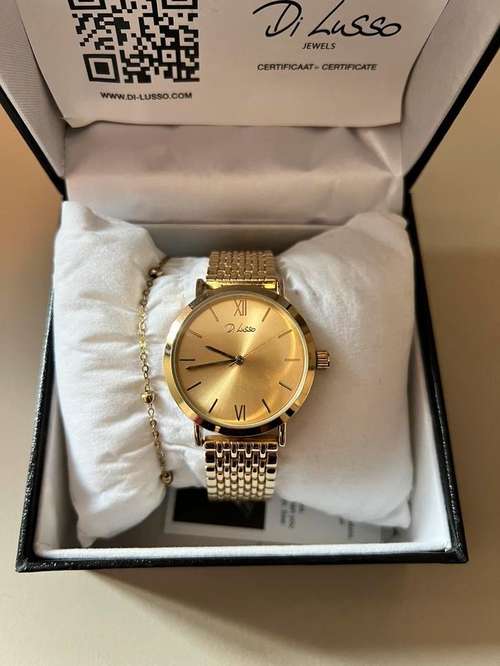 Di Lusso dameshorloge goudkleurig – NIEUW – Compleet, Sieraden, Tassen en Uiterlijk, Horloges | Dames, Zo goed als nieuw, Overige merken