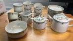 Theeservies sier, 11 kopjes, theepot, suiker en melj, Antiek en Kunst, Ophalen of Verzenden