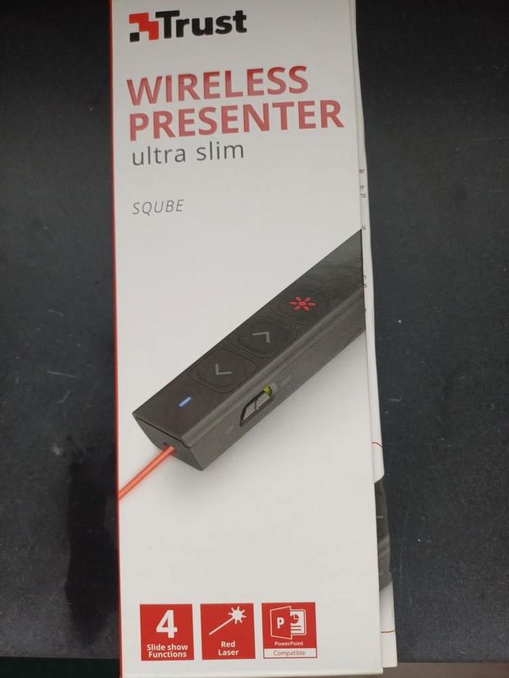 Nieuwe Draadloze Presenter - Ultra Slim - Trust, Computers en Software, Presenters, Nieuw, ChromeOS, MacOS, Windows, Ophalen