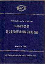 Simson Betriebsanleitung Kleinfahrzeuge 1966 (5098z), Zo goed als nieuw, Verzenden