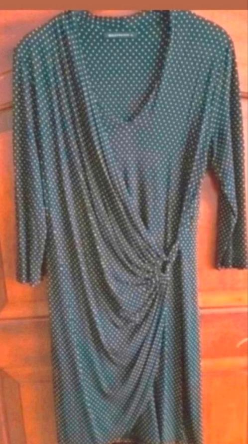 Zwart met wit tricot polkadot jurkje van Expresso XL 42-44, Kleding | Dames, Jurken, Zo goed als nieuw, Maat 42/44 (L), Zwart