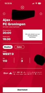 Ajax - Groningen | 3x business, Tickets en Kaartjes, Losse kaart, Drie personen of meer, November