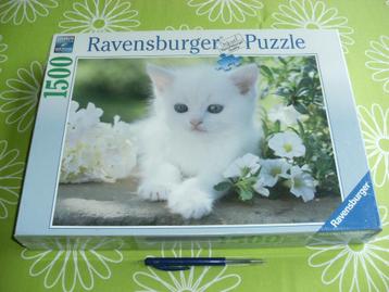 Nieuw in seal: Wit poesje - Ravensburger - 1500 stukjes beschikbaar voor biedingen