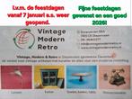 I.v.m. de feestdagen zijn wij vanaf 7 januari weer open, Ophalen, Nvt, Nvt, Nvt