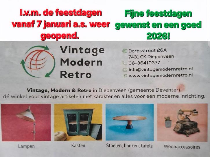 I.v.m. de feestdagen zijn wij vanaf 7 januari weer open, Diversen, Agenda's, Ophalen