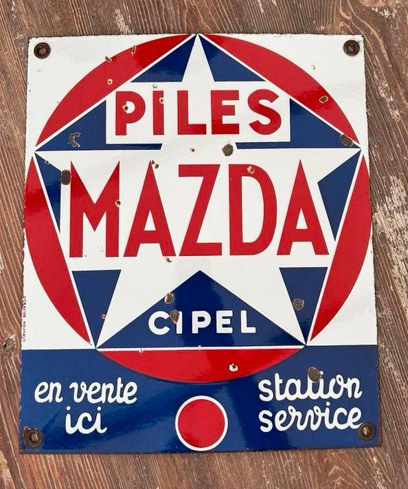 Piles Mazda cipel emaille bord, Verzamelen, Automerken, Motoren en Formule 1, Zo goed als nieuw, Auto's, Ophalen of Verzenden